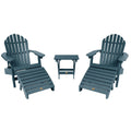 2 Reclining Adirondack Chairs with Ottomans and Folding Side Table O4677