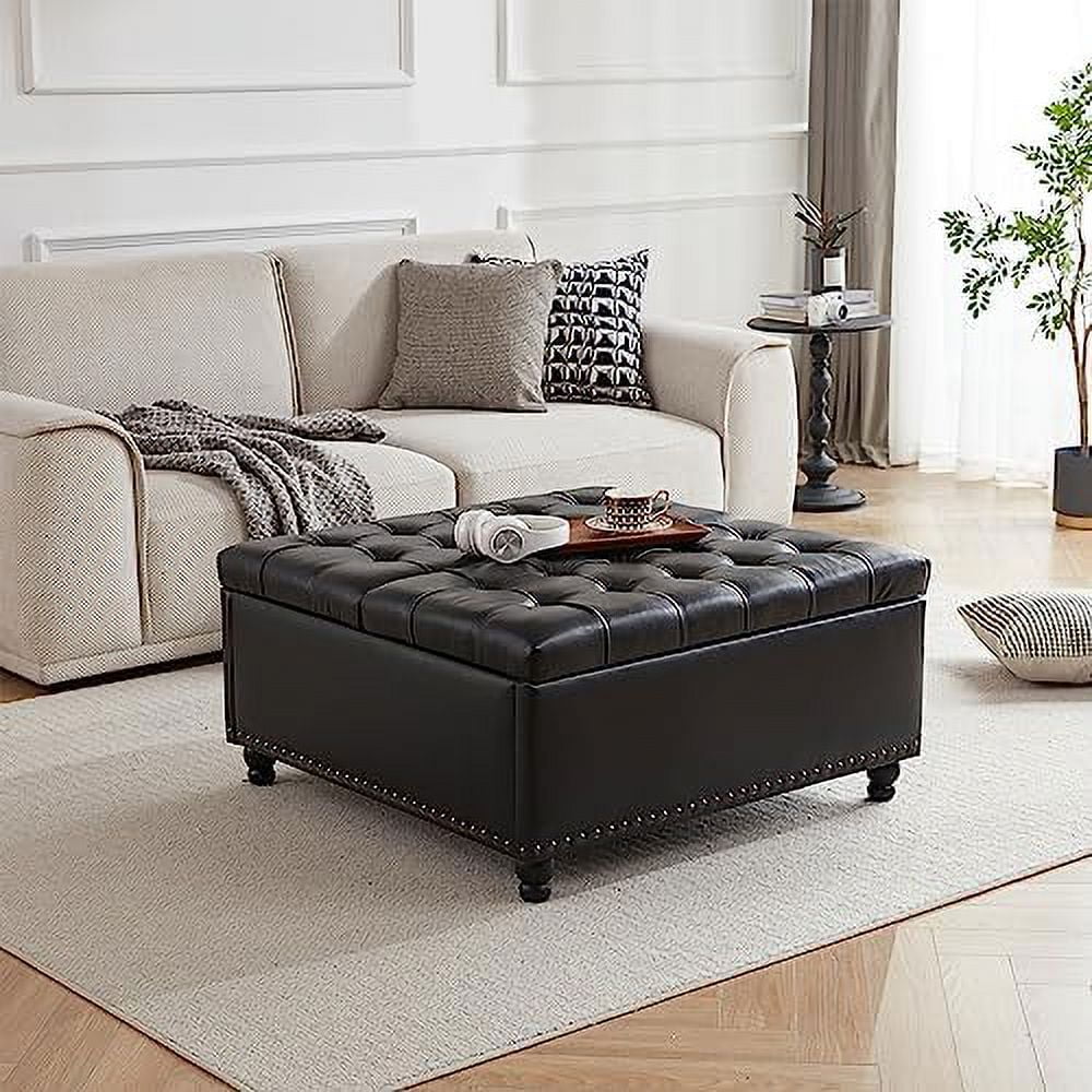 Large Square Tufted Upholstered Ottoman Bench M84787