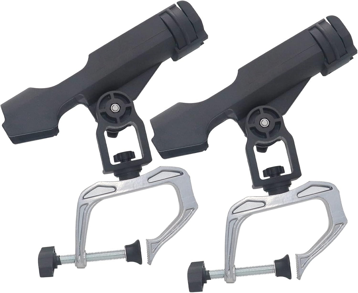 Fishing Rod Holders for Boat Canoe Folding Holder with 360 Degree Adjustable Large Clamp Opening - 2 Pack H713711