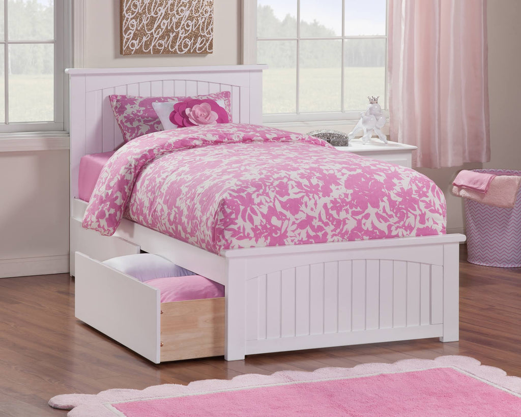 White Twin Bed with Matching Foot Board Y162378