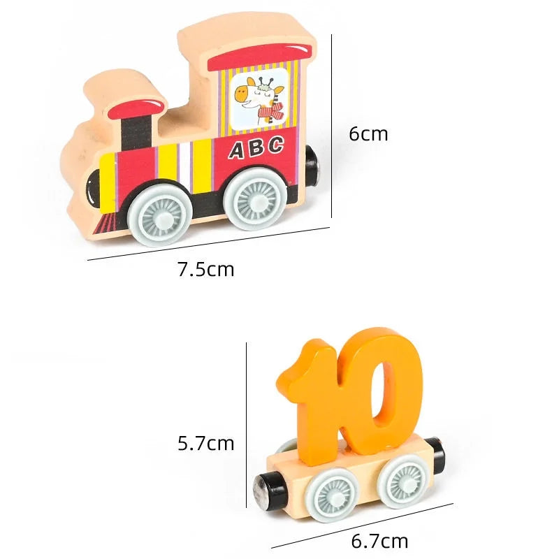 Wooden Magnetic Train Building Blocks Puzzle Toys L30667