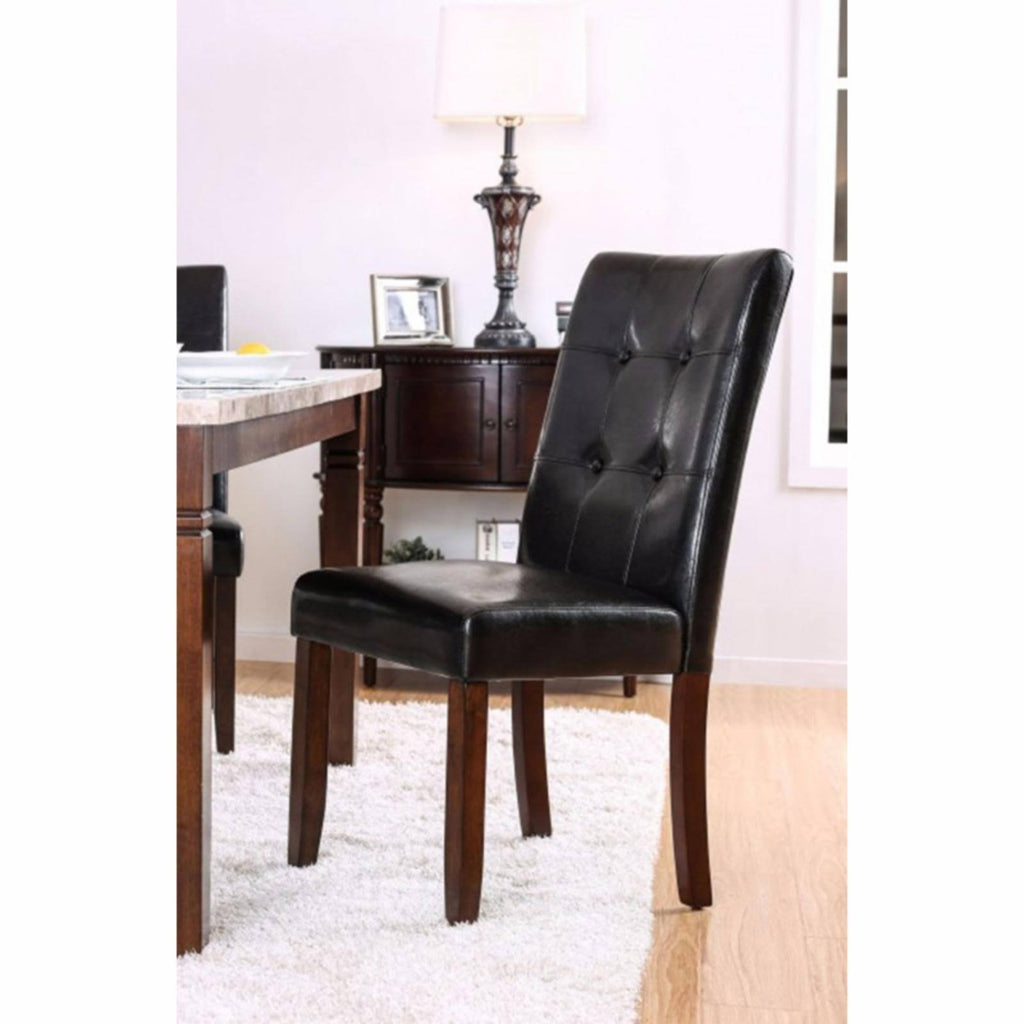 Brown Cherry & Black Side Chair, Set of 2 C707306