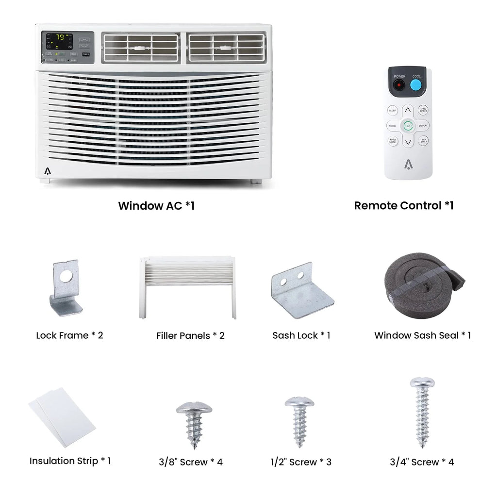 8,000 BTU Smart Window Air Conditioner White L64021