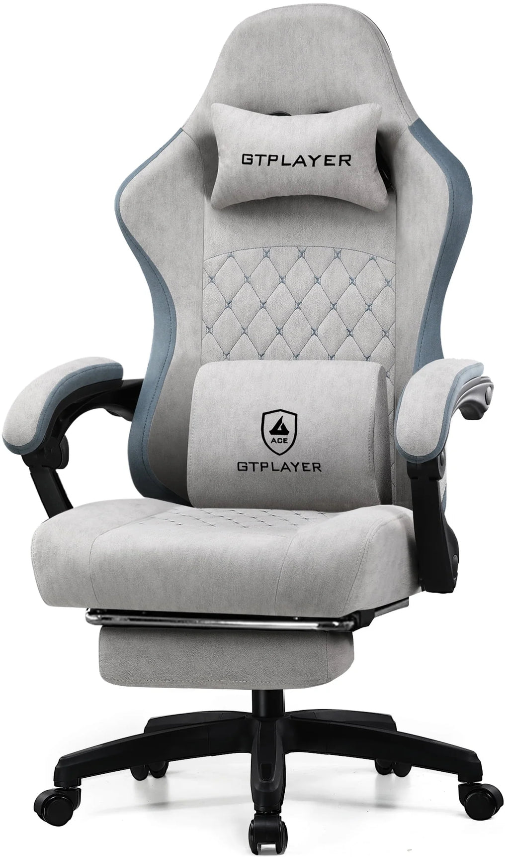Lightblue Ergonomic Gaming Chair with Footrest E9481