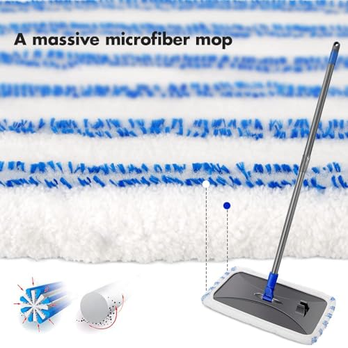 Extra Large Microfiber Flat Mop with 5 Pad J274