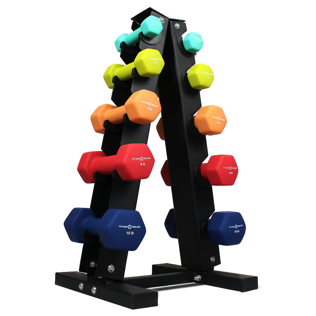 Neoprene Dumbbells with 5 Tier Rack N69439