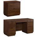 60" Credenza Desk & 2-Drawer Lateral File Cabinet A8105