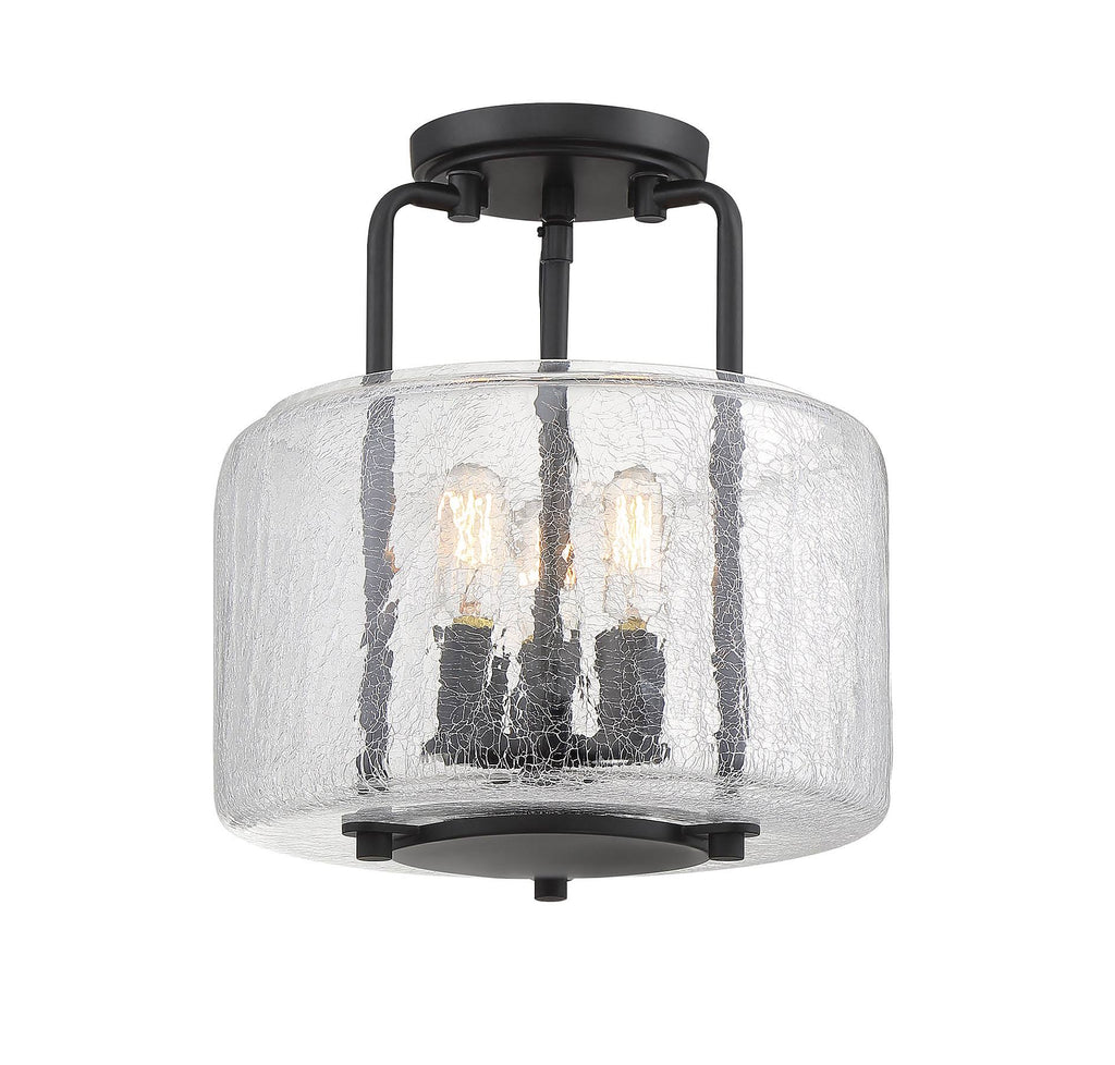 3 Light Black Semi Flush Mount V117