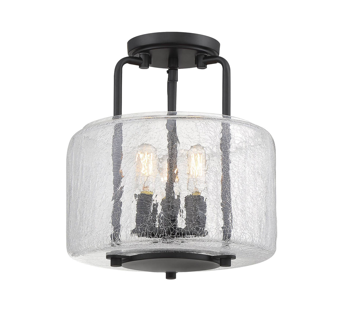 3 Light Black Semi Flush Mount V117