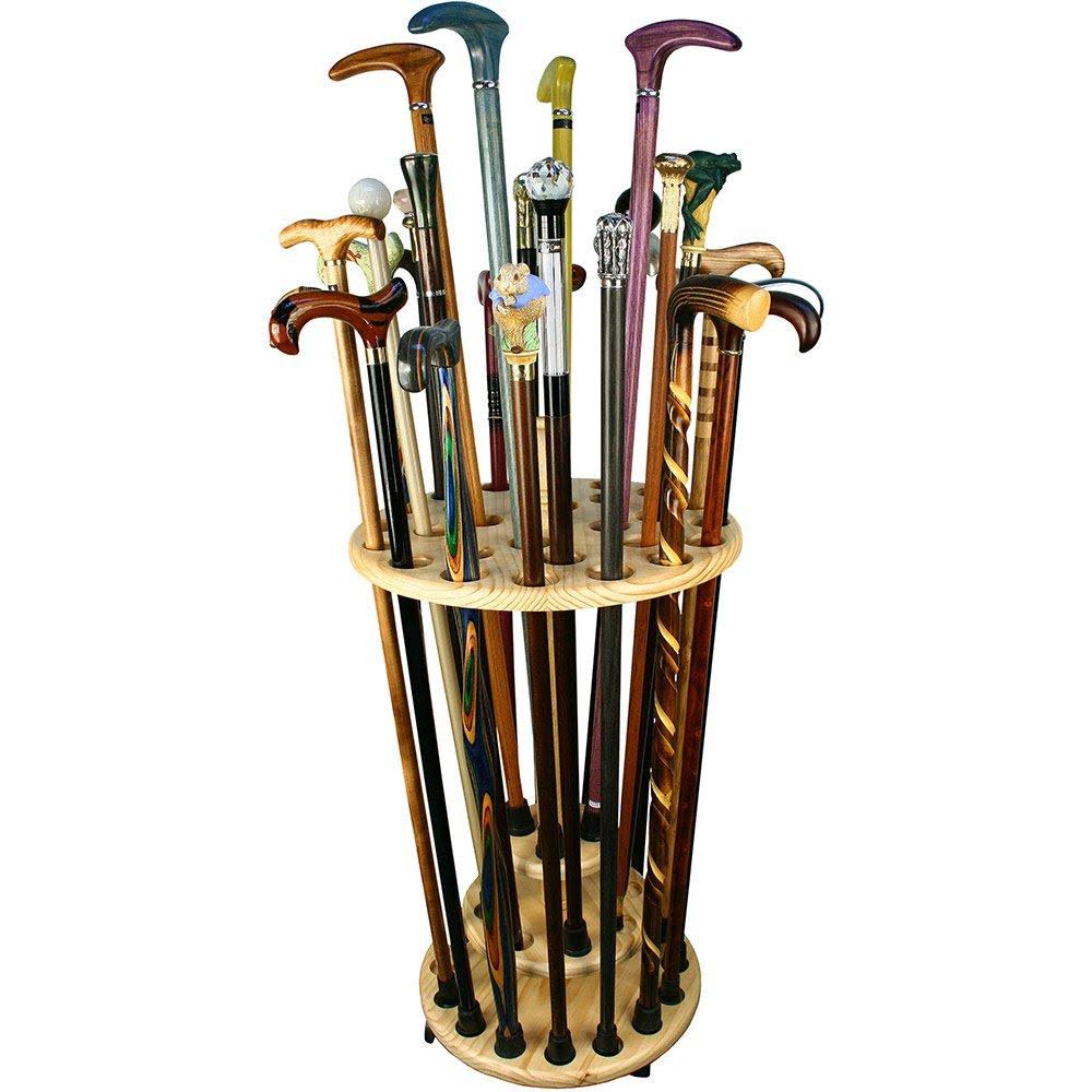 Pine Wood Round Walking Cane Stand F2846