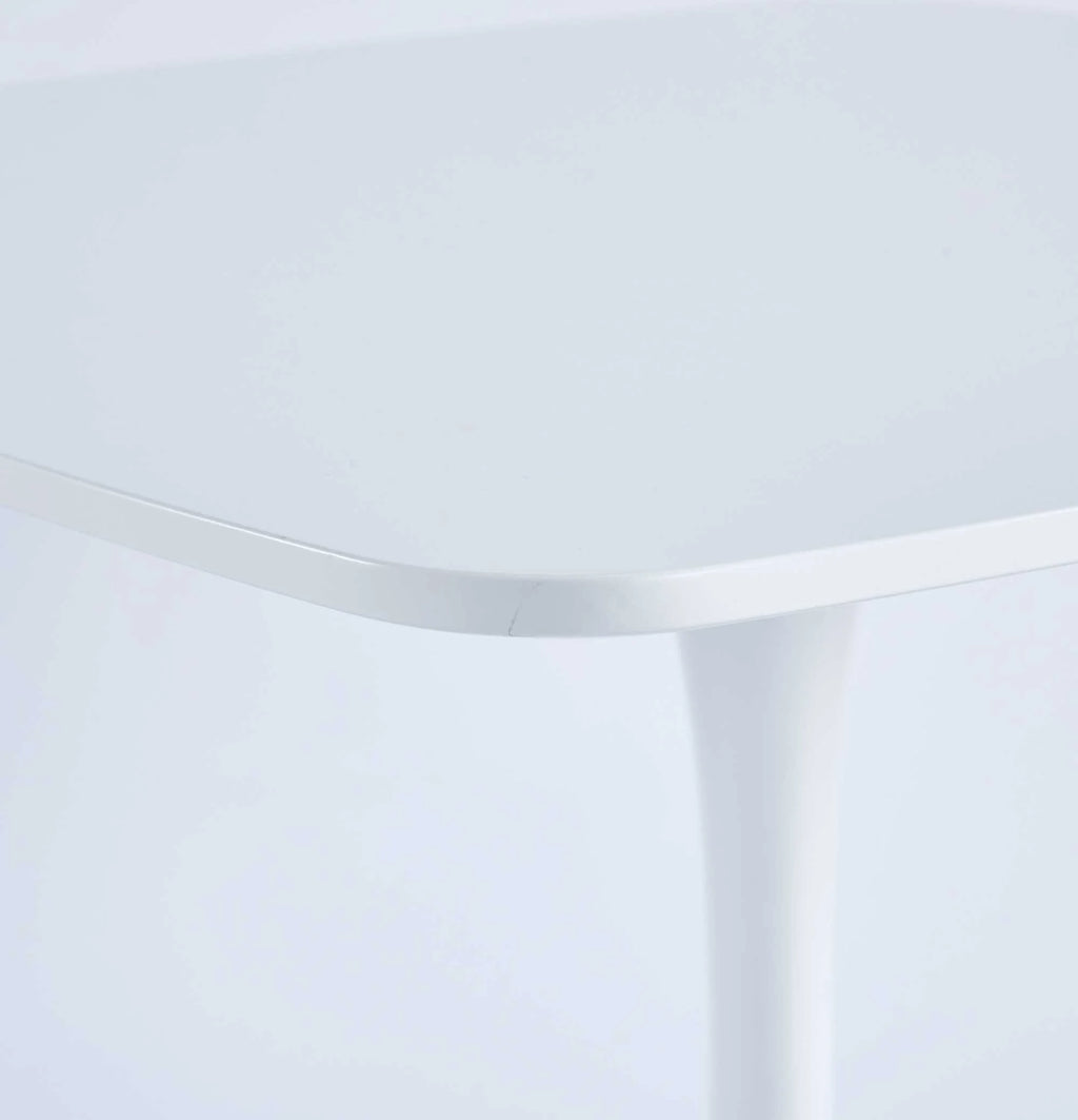 White Mid-century Round MDF Pedestal Dining Table T586364