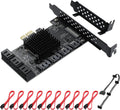 PCIe SATA Card 8 Port with 8 SATA Cables and Low Profile Bracket, Pack of 2 A2565