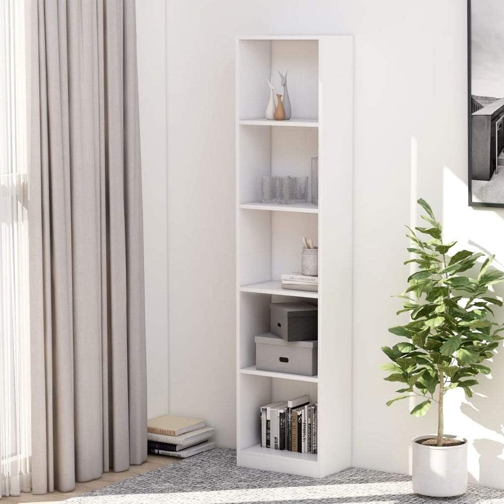 3-Tier White Chipboard Bookcase T4901