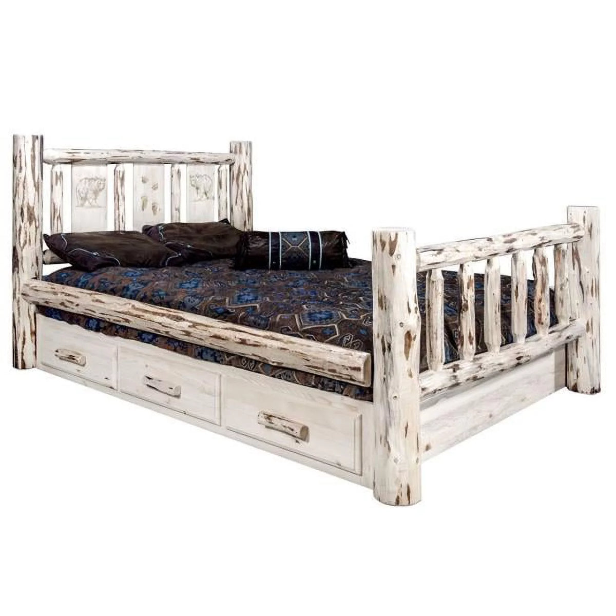 Natural California King Storage Bed N6084