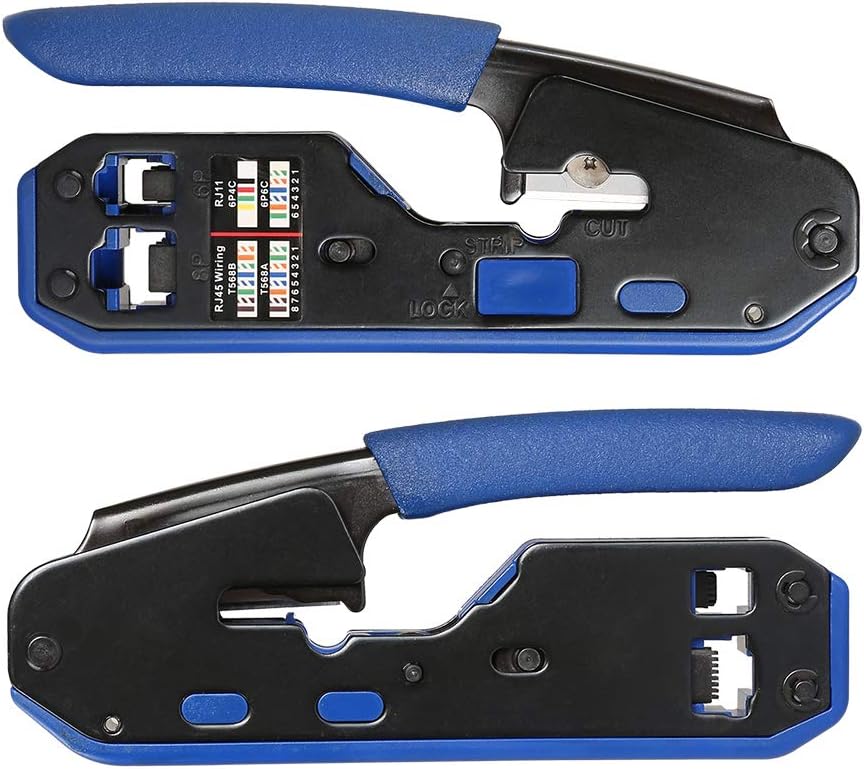 RJ45 Crimp Tool Kit with 50PCS CAT5e CAT6 Connectors F9211