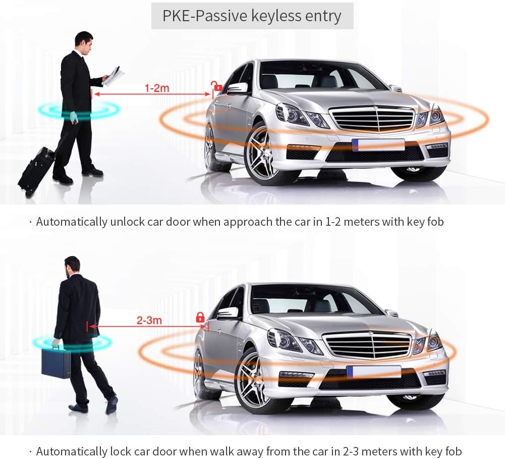 PKE Car Alarm System Keyless Go DC12V Pack of 2 B763