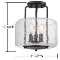 3 Light Black Semi Flush Mount V117