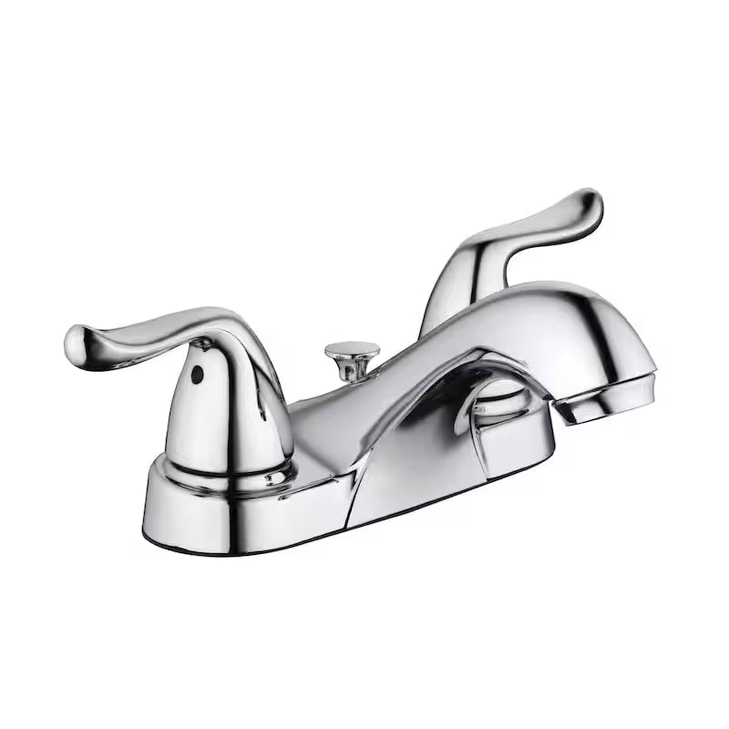 4 in. Centerset Double-Handle Low-Arc Bathroom Faucet in Polished Chrome S917