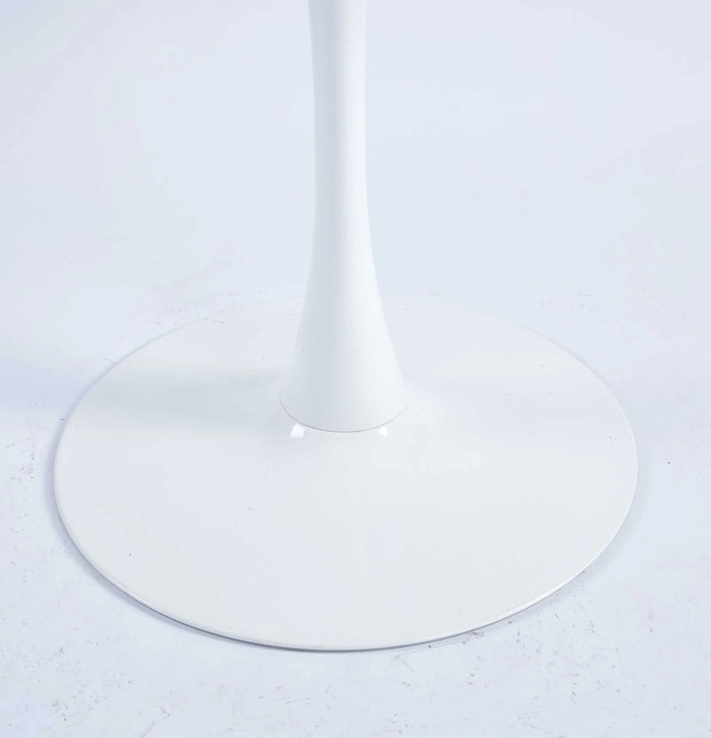 White Mid-century Round MDF Pedestal Dining Table T586364