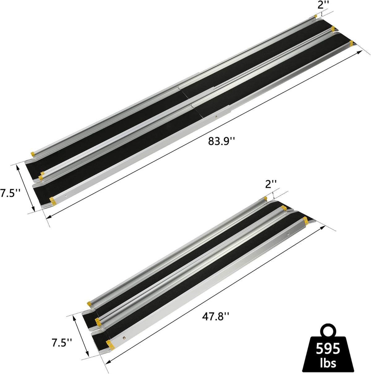 7FT Portable Adjustable Telescoping Wheelchair Ramp F265