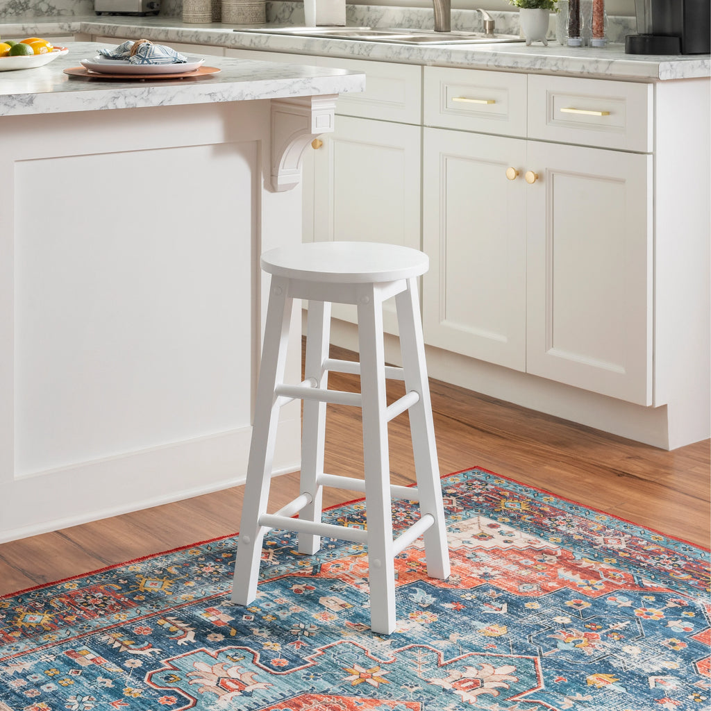 White Backless Counter Height Stool Z2145