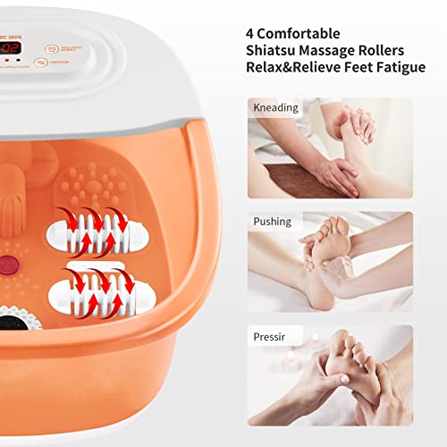 Foot Spa Bath Massager with Heat Bubbles Vibration and Red Light E2828