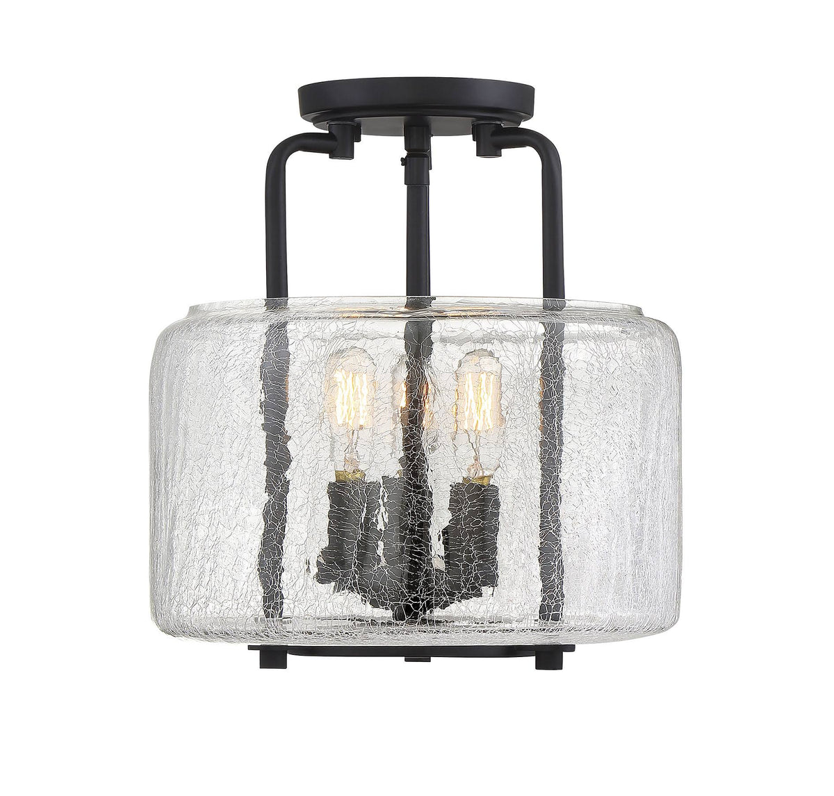 3 Light Black Semi Flush Mount V117