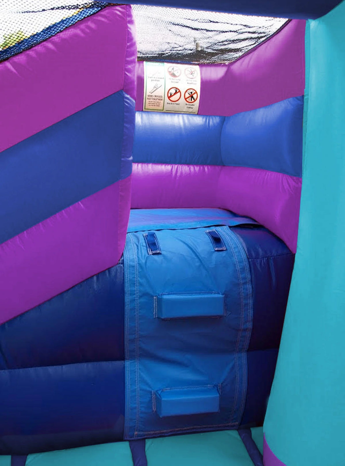 Pink Tropical Rainbow Double Water Slide Bounce House Combo U986919