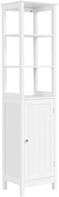 White 63 in Wooden Bathroom Floor Cabinet with 3 Tier Shelves I859979