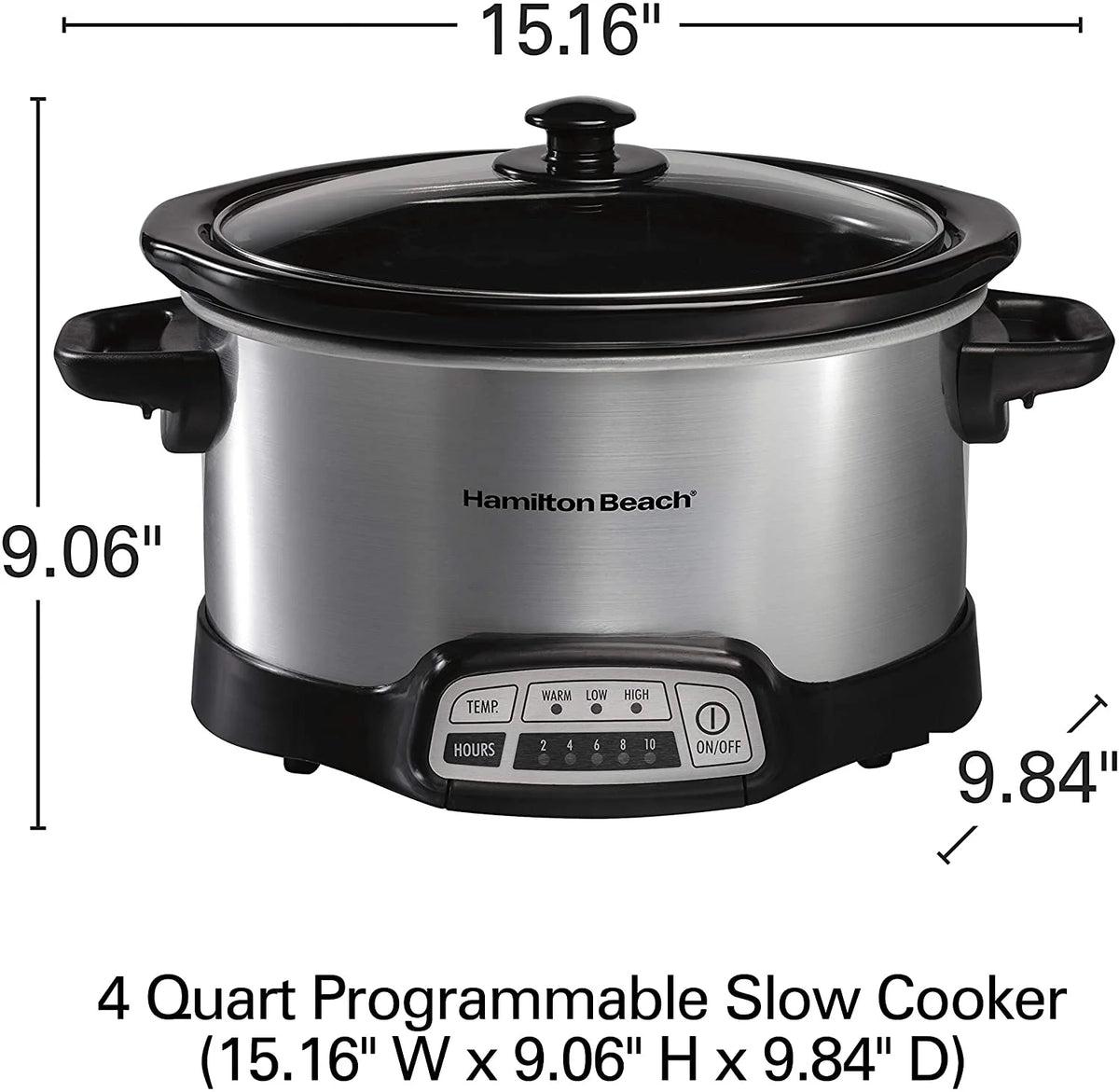 4-Quart Programmable Slow Cooker with Dishwasher-Safe Crock and Lid K3168