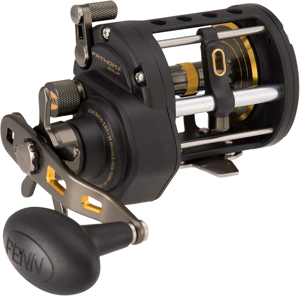 Black Gold Saltwater Casting Reel, 5.1 Gear Ratio, 30 lb Max Drag F605965