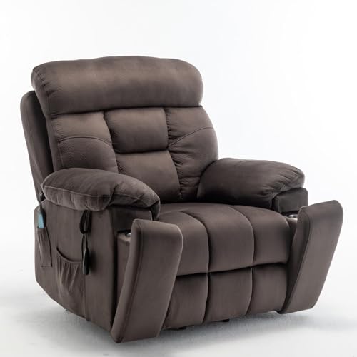 Extra Wide Power Recliner Lift Chair with Heat and Massage (Brown) C374106