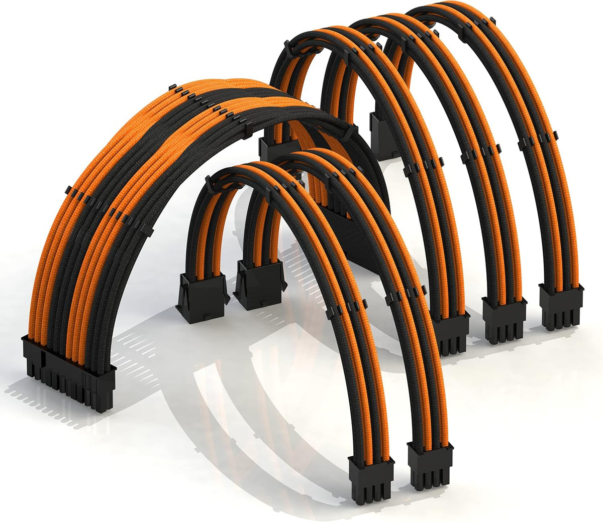 30cm Braided PSU Cable Extension Kit Blueblack Pack of 2 E167