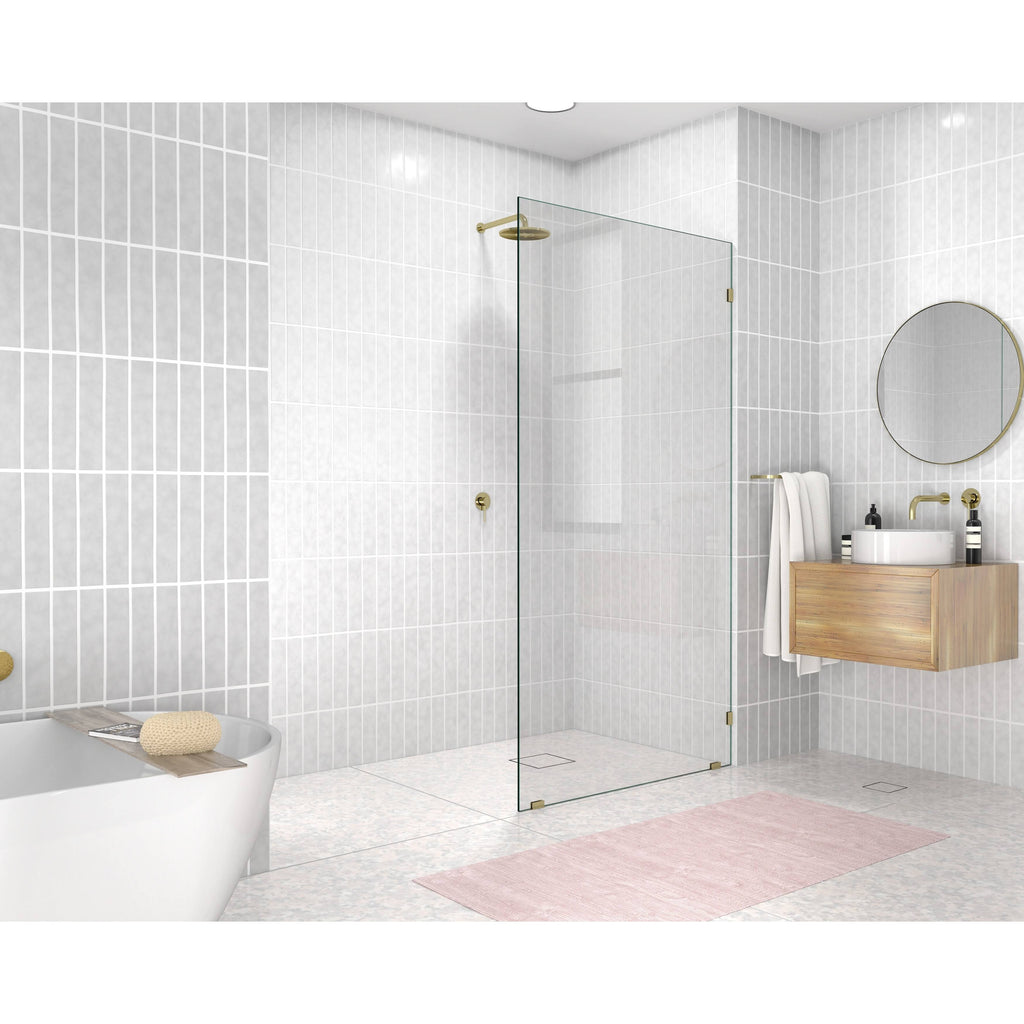 Frameless Fixed Shower Door in Gold Z370602