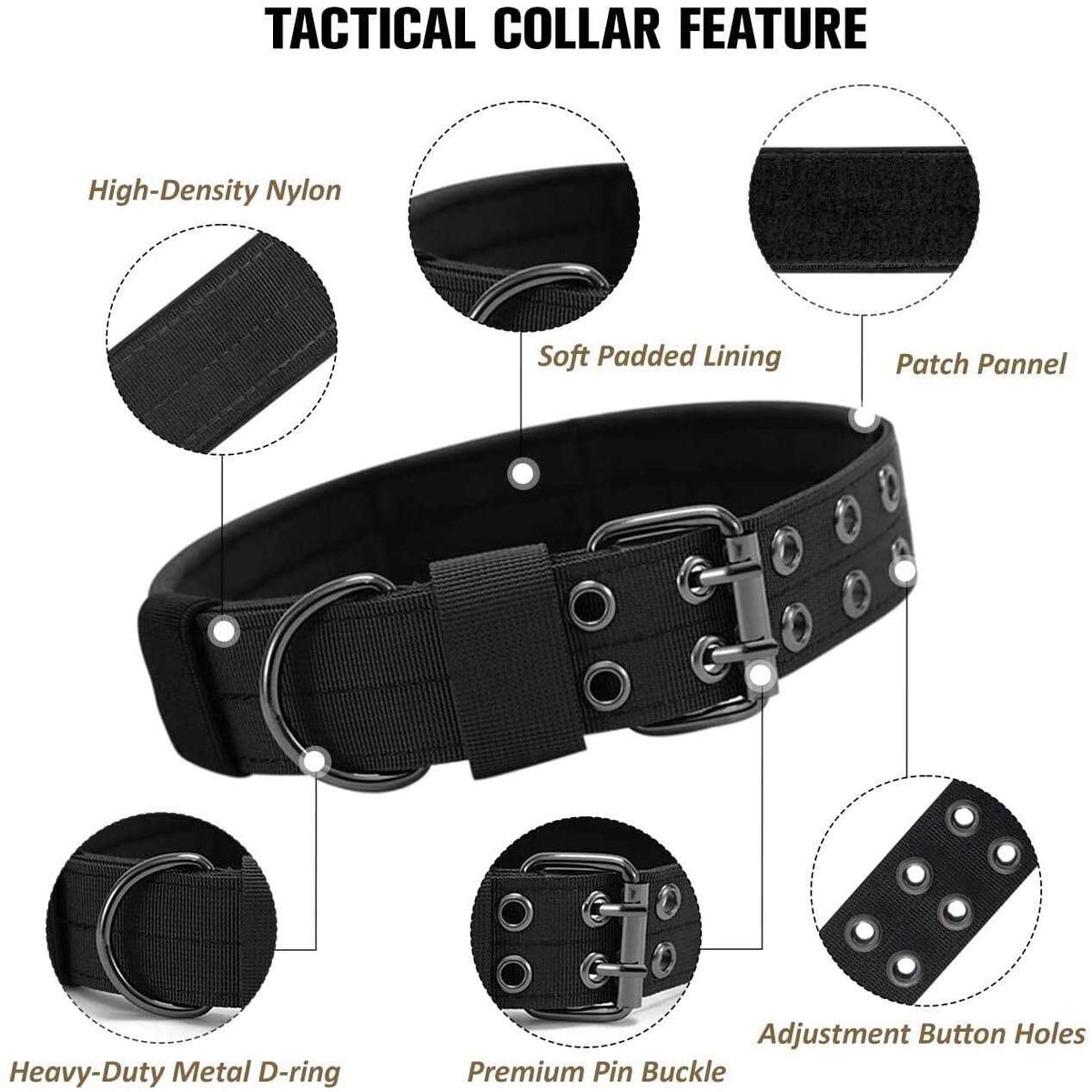 Nylon Adjustable Heavy Duty Tactical Dog Collar J45009