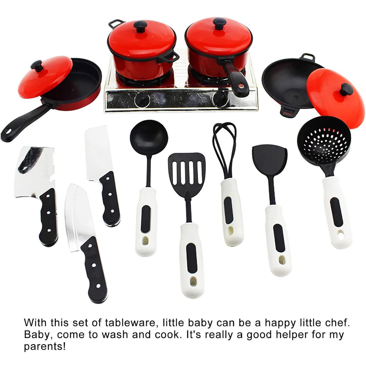 13 Piece Kitchen Toys Set with Pots and Pans P214575