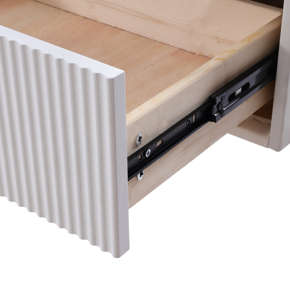 White 2 Drawer Wood End Table K66826