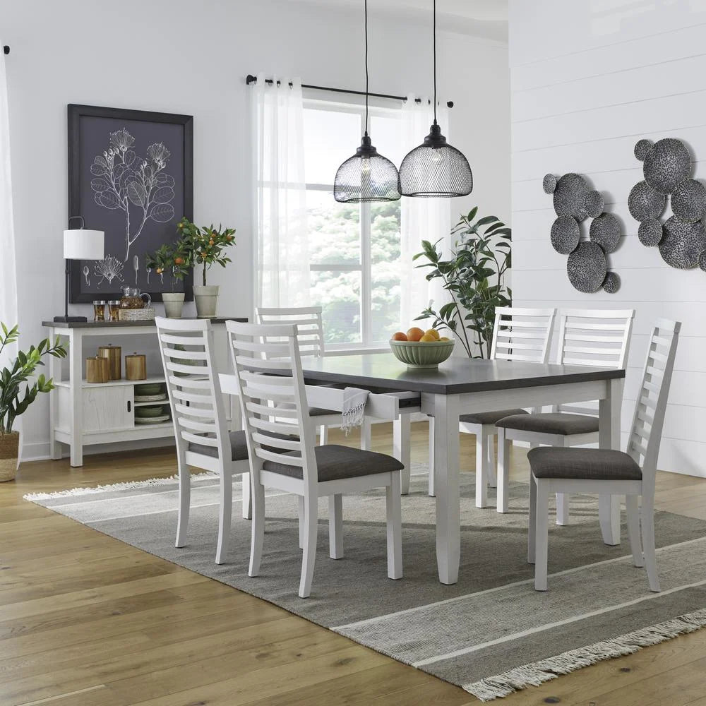 7 Piece Leg Table Set with Hidden Drawers S7564