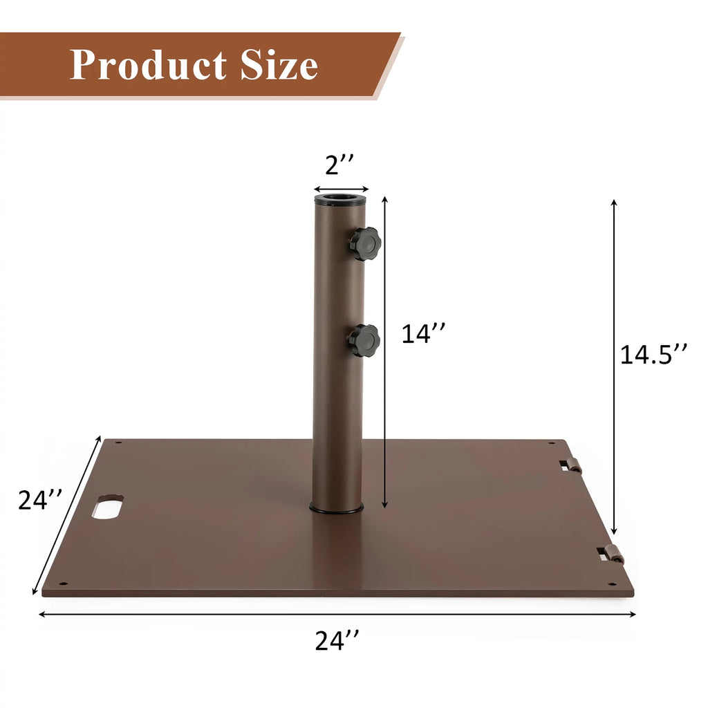 50LBS Patio Square Umbrella Base Stand with Wheels T603