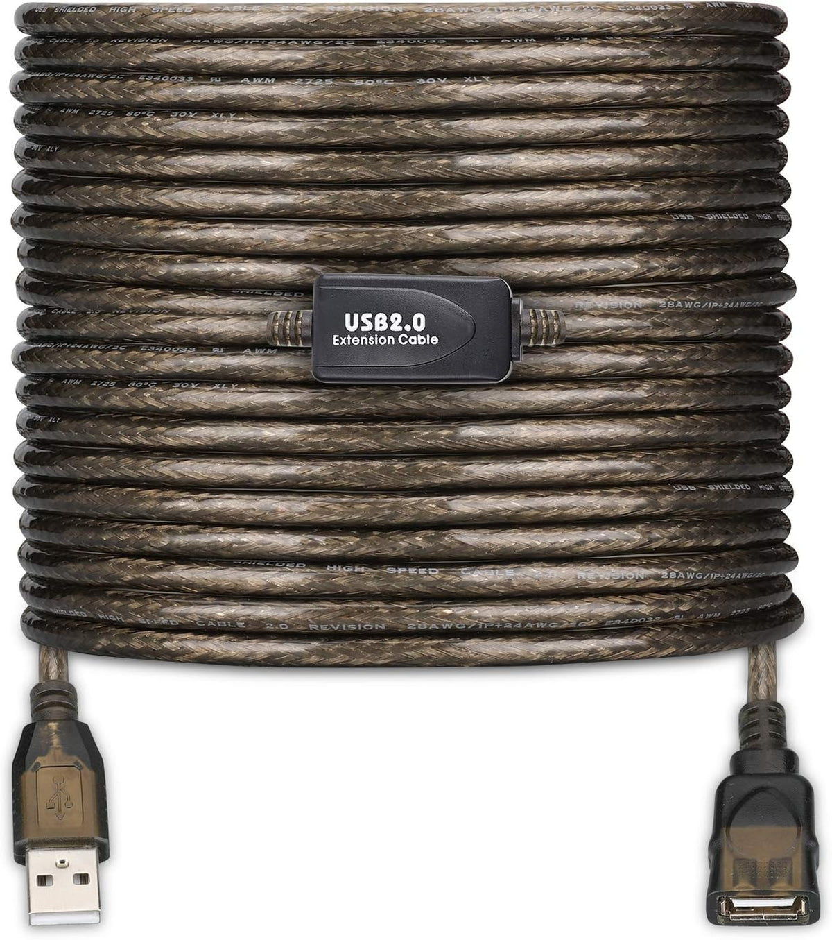 USB 2.0 Type A Male to A Female Extension Cable 100ft B725384