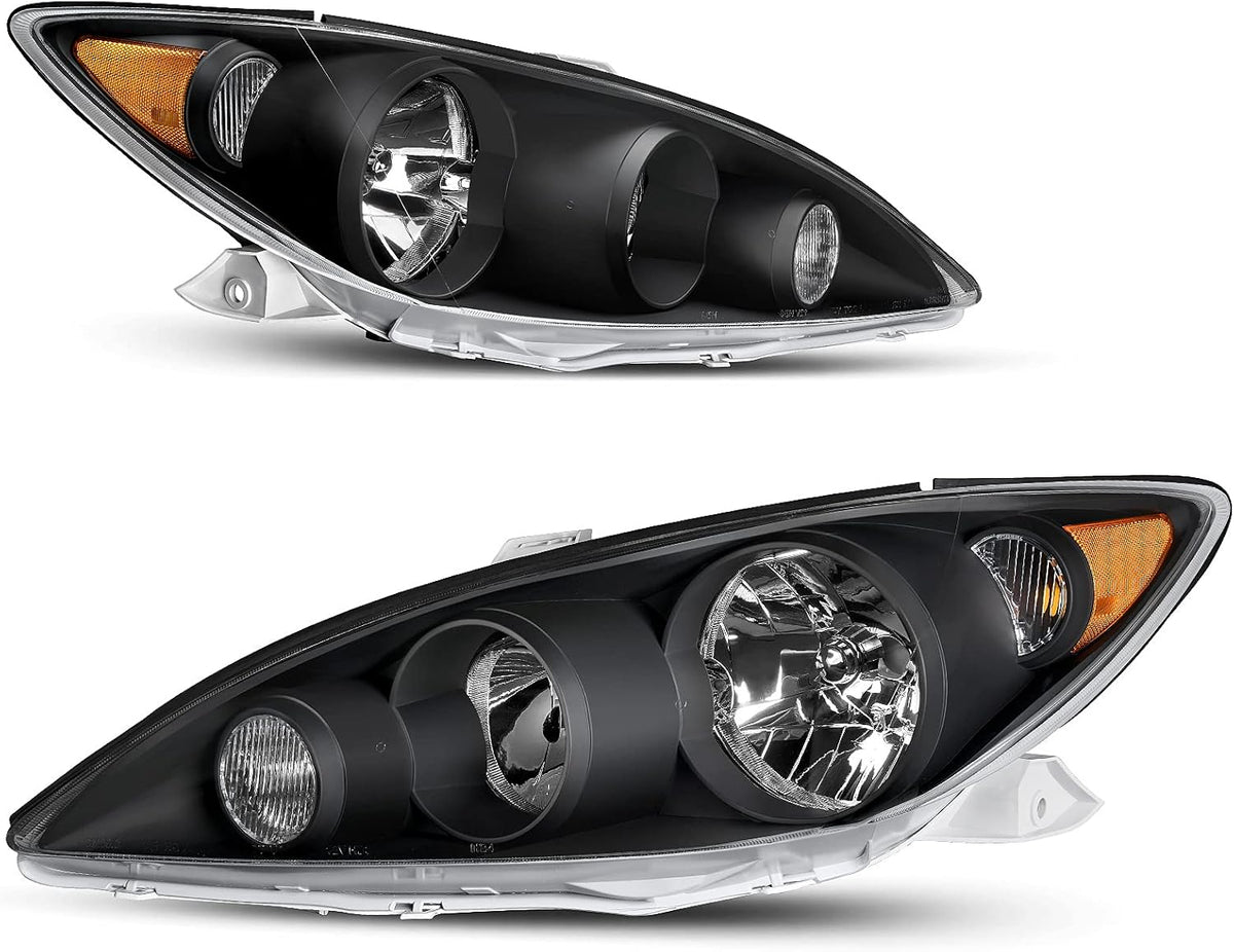 Chrome Housing Headlight Assembly with Amber Reflector Clear Lens U76236