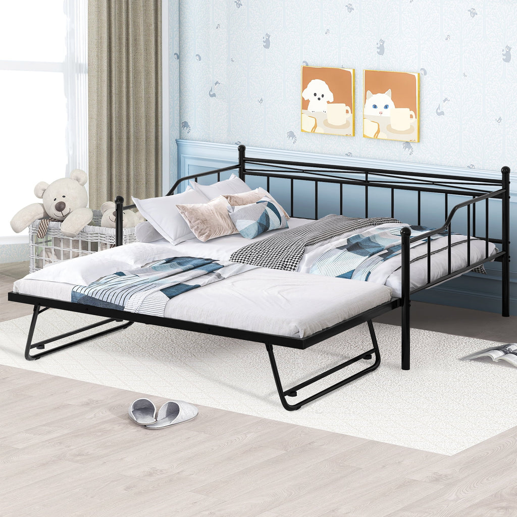 Black Twin Size Metal Daybed with Trundle G50990