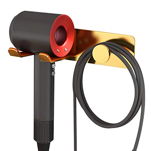 White Stainless Steel Self Adhesive Hair Dryer Holder Y460