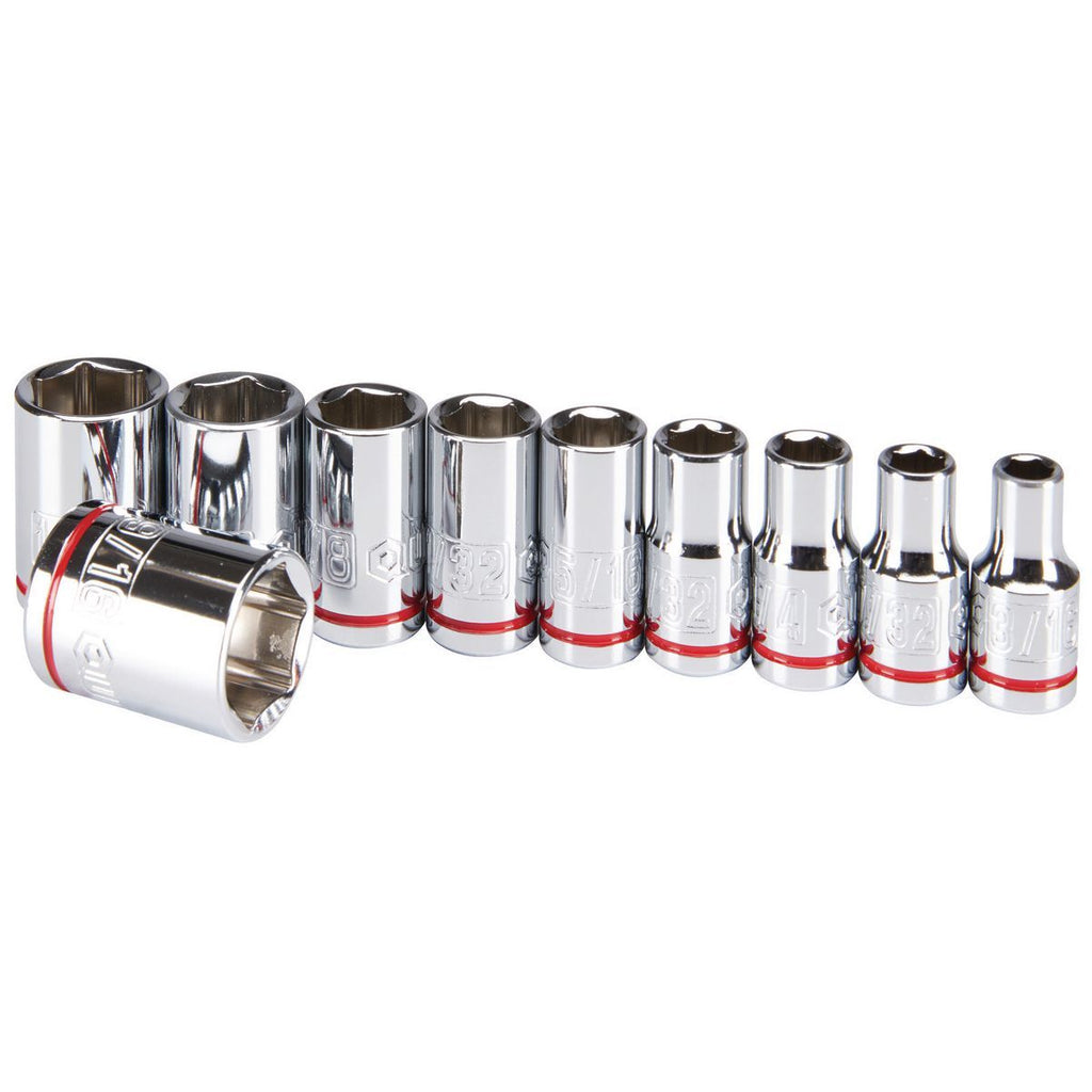 1/4 in. Drive SAE Chrome Socket Set, 10-Piece M3429