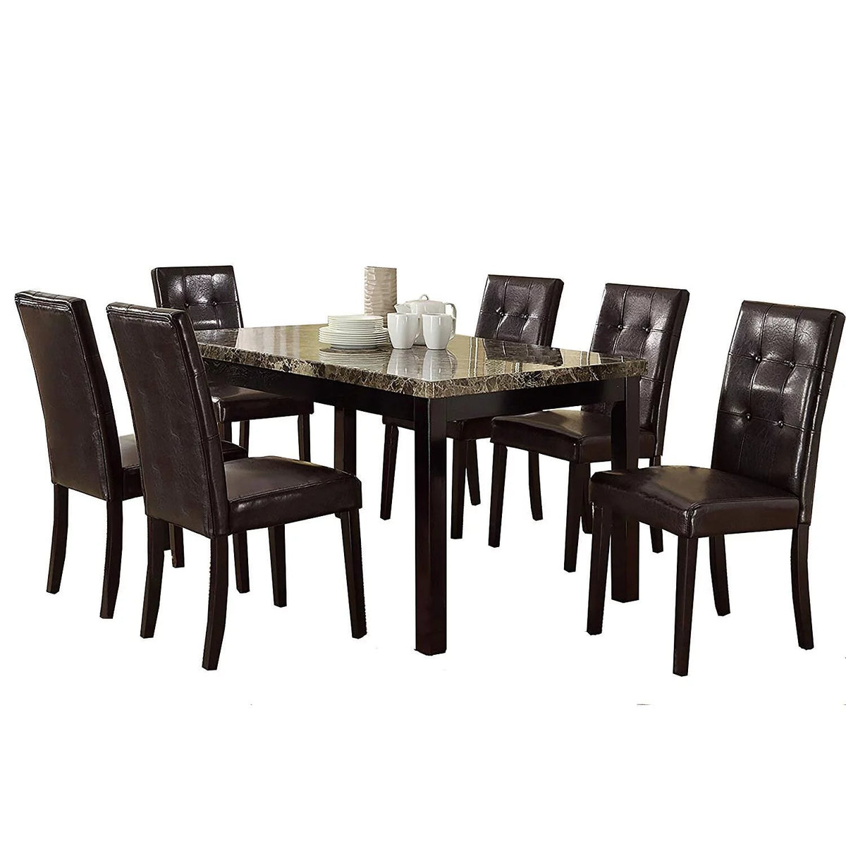 Faux Marble Pine Wood Dining Table N1006