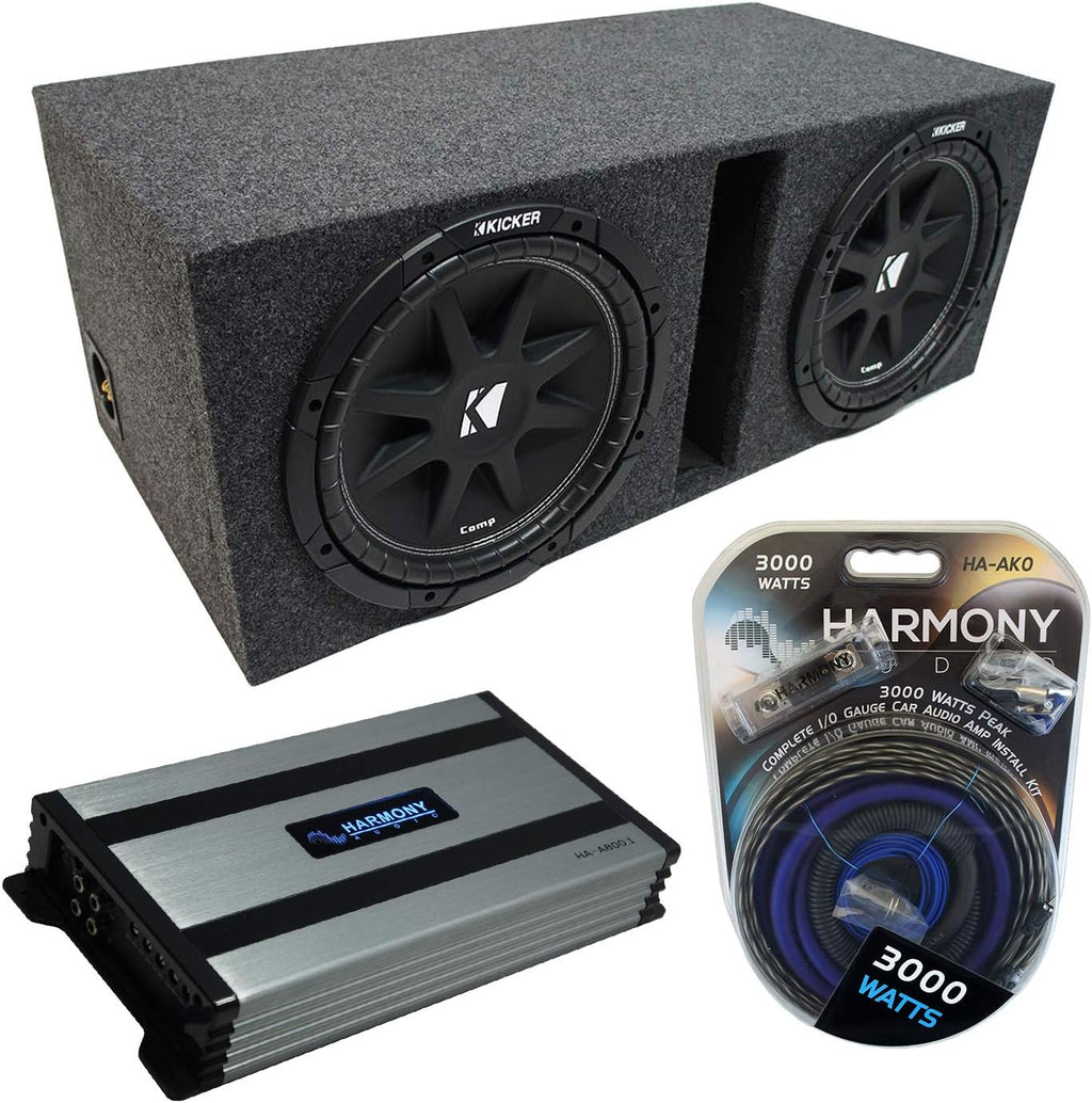 Compatible with Universal Car Dual 10 Loaded Vented Port Sub Box Enclosure with Amplifier E708478