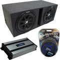 Compatible with Universal Car Dual 10 Loaded Vented Port Sub Box Enclosure with Amplifier E708478