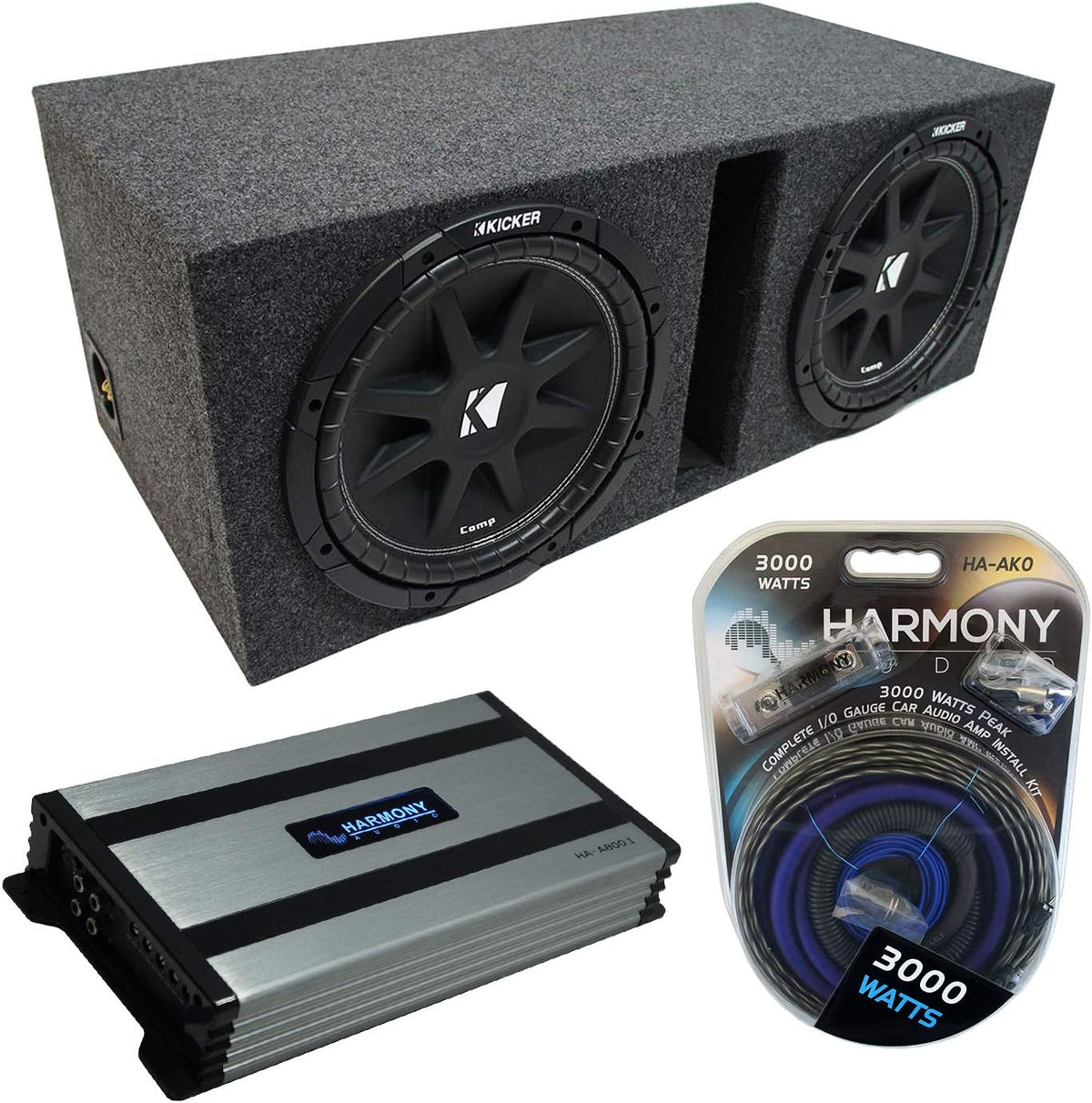 Compatible with Universal Car Dual 10 Loaded Vented Port Sub Box Enclosure with Amplifier E708478