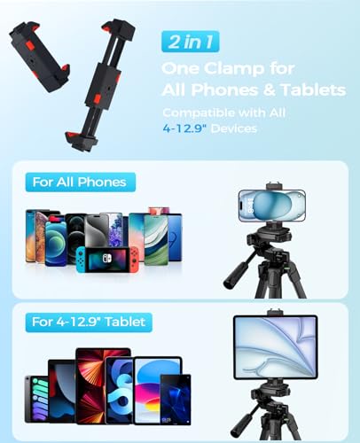 67" Aluminum Tripod with Phone Holder & Wireless Remote G2206