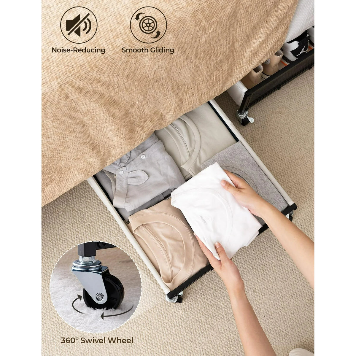 2-Pack Metal Underbed Storage Bins, 80L E4056